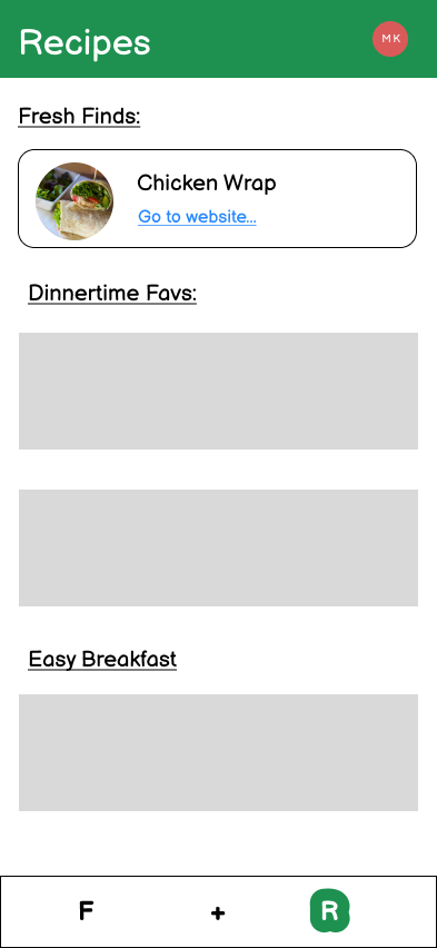 StayFresh - Food Inventory Tracker - Recipe Page